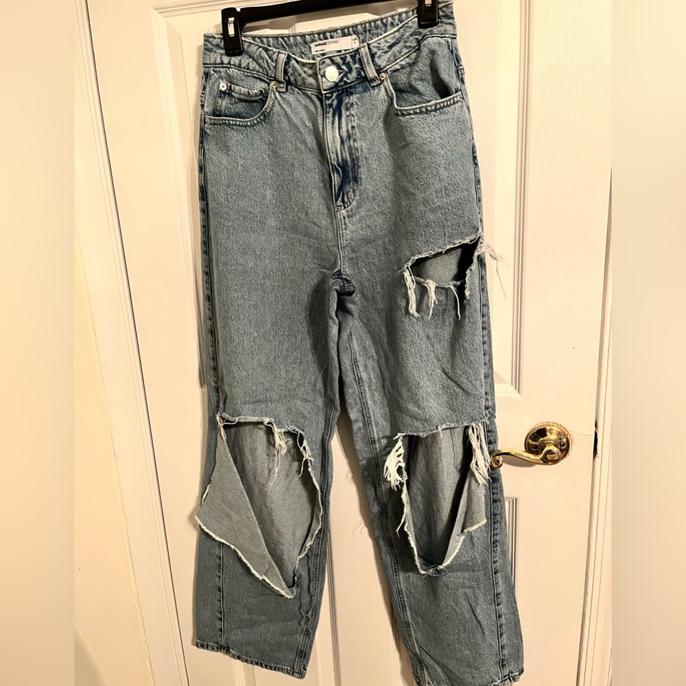 Blue wash baggy denim jeans size 7
